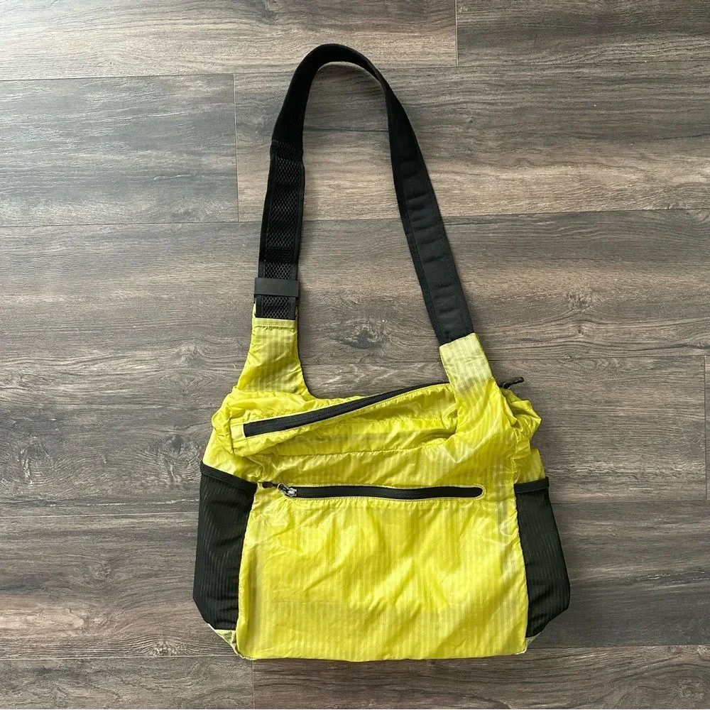 Y2K Vtg Patagonia Lime Green Packable Courier Bag Purse Convertible Tote Strap